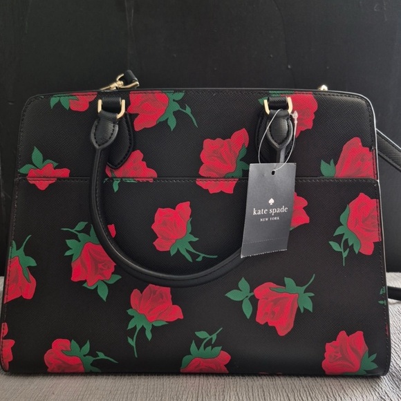 🥳HP🥳Kate Spade NWT Madison Rose Toss Printed Satchel - Picture 6 of 7